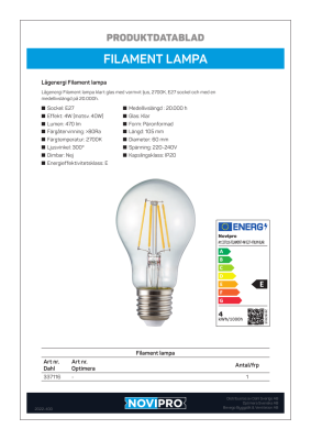  LED ljuskälla Novipro